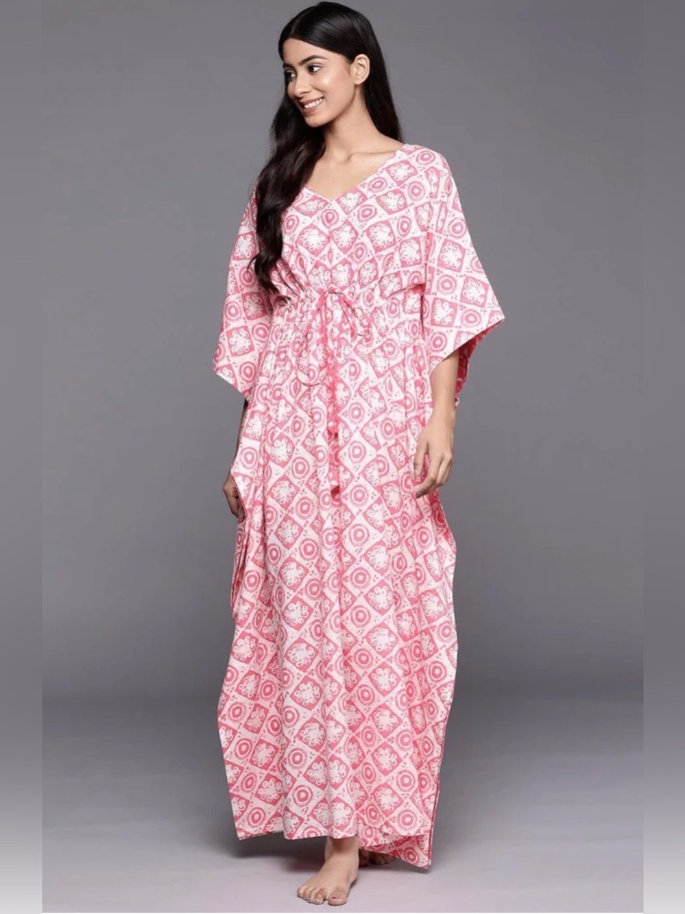 Pax Philomena Kaftan Maxi Dress with Drawstring Waist